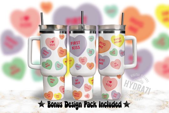 Discover 40oz Tumbler Love Hearts Candy Valentines Love Tumbler