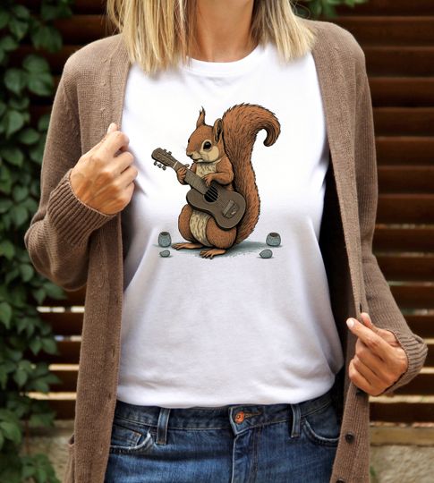 Discover Squirrel Playing Guitar Vintage T-Shirt