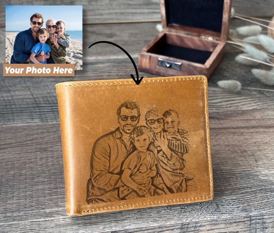 Discover Personalized Photo Engraved Wallet, Gift for Him, Gift for Husband