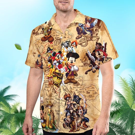 Discover Pirates Mouse Hawaiian Shirt, Summer Vacation Shirt, Aloha Hawaiian Beach Shirt
