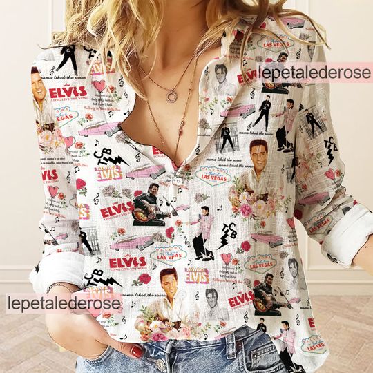 Discover Elvis Presley Vintage Women Casual Shirt, Elvis Presley Blouses