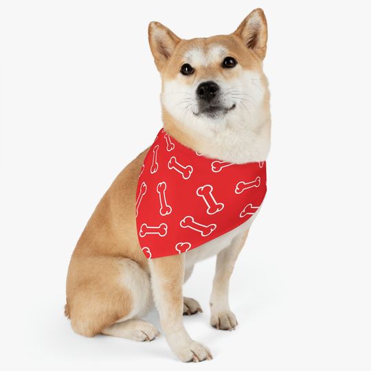 Discover Dog Bone Pattern Pet Bandana Collar