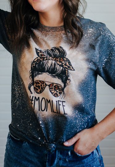 Discover Mom life bleached tee