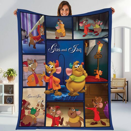 Discover Fleece Blanket Featuring Jaq and Gus from Cinderella