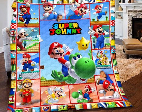 Discover Personalized Super Mario Fleece Blanket, Mario Series Blanket