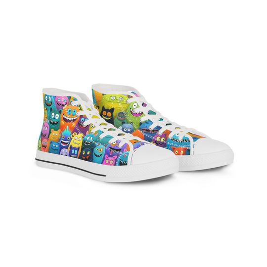 Discover Men's Monster Mashup High Top Sneakers, Colorful Fun Footwear