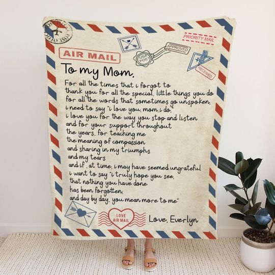 Discover Personalized To My Mom Blanket, Letter Blanket To Mom, Sherpa Fleece Mama Blanket With Kids Name