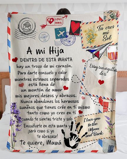 Discover Personalized A mi Hija Te Quiere Mama| Fleece Sherpa Woven Blankets| Gifts For Daughter