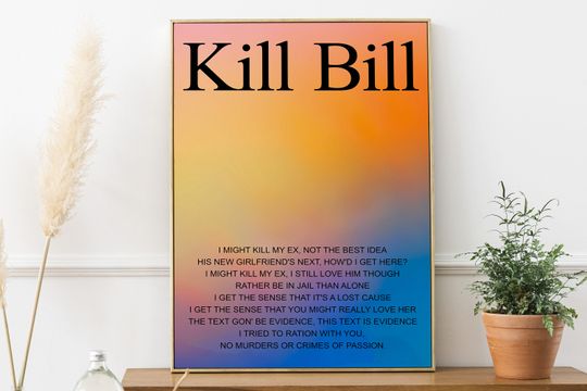 Discover Kill Bill SZA Poster SOS Album Song Lyrics Art Poster