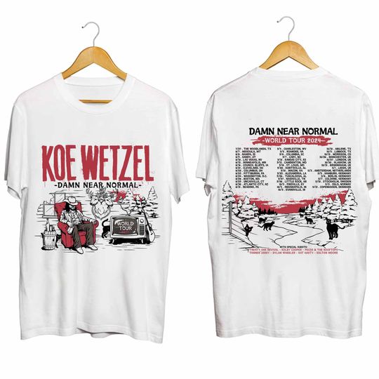 Discover Koe Wetzel - Damn Near Normal World Tour 2024 Shirt