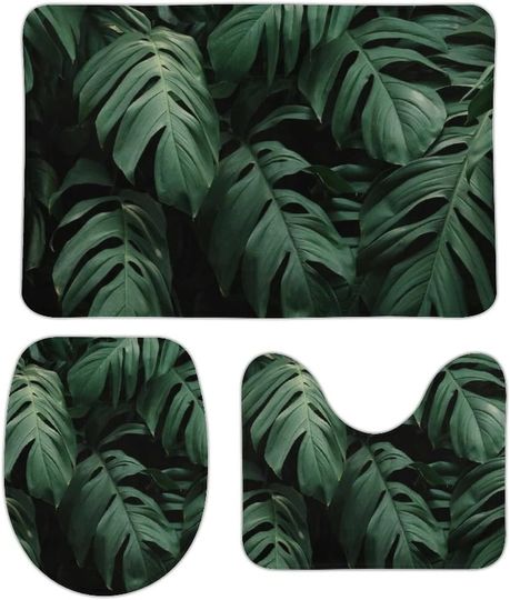 Discover Tropical Leaf Toilet Seat Set