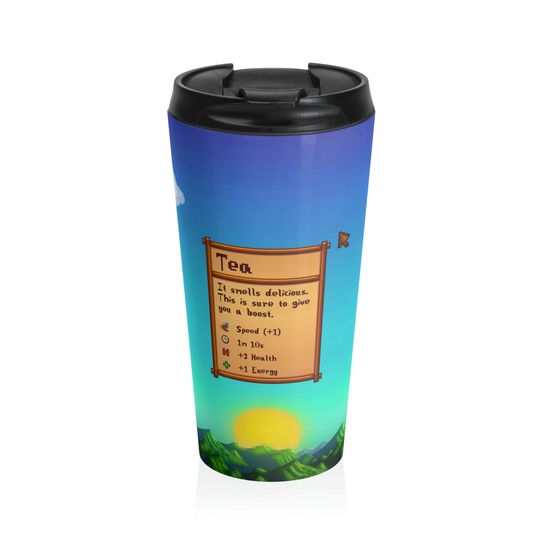 Discover Stardew Valley Day Tea Travel Mug, Video Game Mug