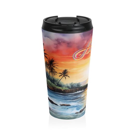Discover Aloha Beach Travel Mug, Ocean Lover Travel Cup, Coffee Mug