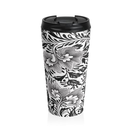 Discover Black & White Coffee Travel Mug