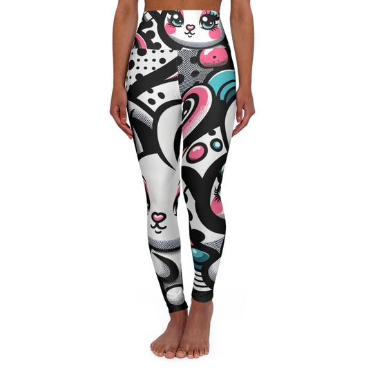 Discover Cute Cartoon Bunny Pop Art Leggings