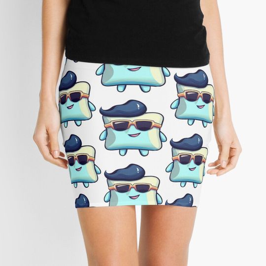 Discover Stylish cartoon face that will make you smile Mini Skirt