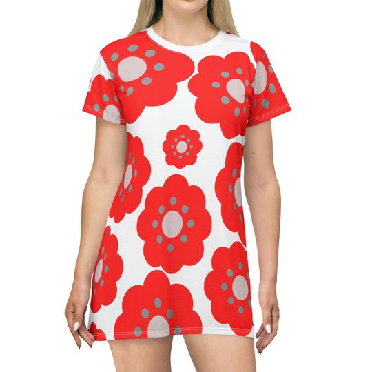 Discover Big Flower Women's T-Shirt Dresses
