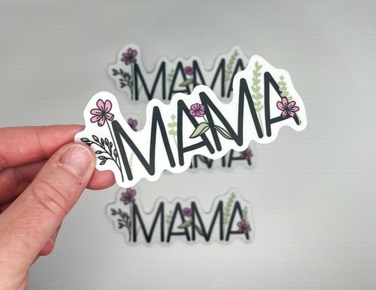 Discover Floral Mama Waterproof Vinyl Sticker | Momma Vinyl Sticker | Laptop Vinyl Deca