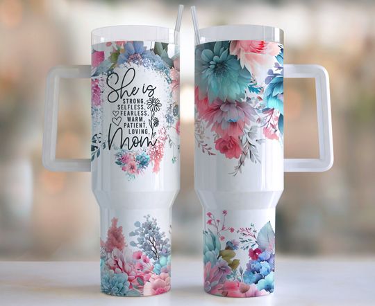 Discover She is mom vibrant Floral 40oz Quencher Tumbler