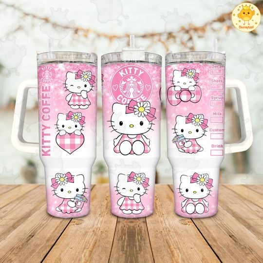 Discover Pink Cat 40oz Tumbler, Cartoon Movies , Mothers Day 40oz Quencher Tumbler