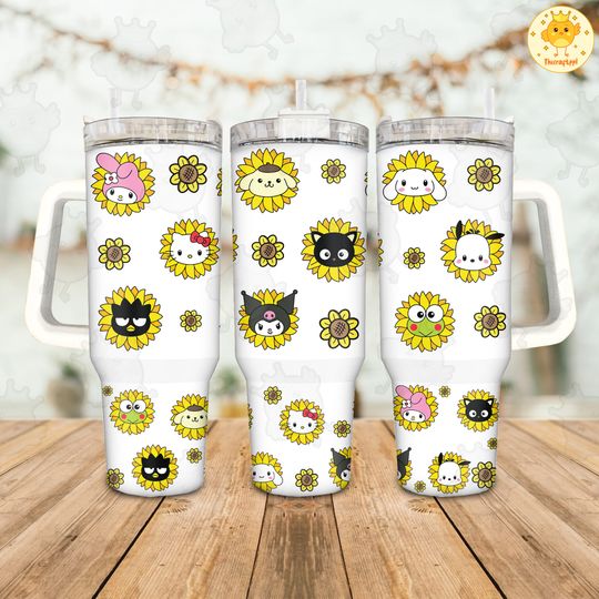 Discover Friends Cat 40oz Tumbler, Sunflower Tumbler , Cartoon Movies , Mothers Day 40oz