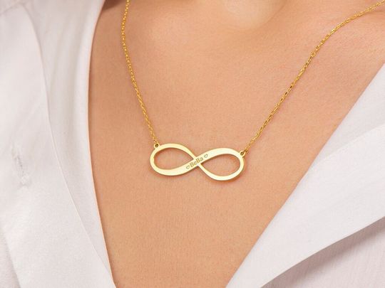 Discover Infinity Style Name Necklace, Personalized Infinity Name Necklace, Gift For Her