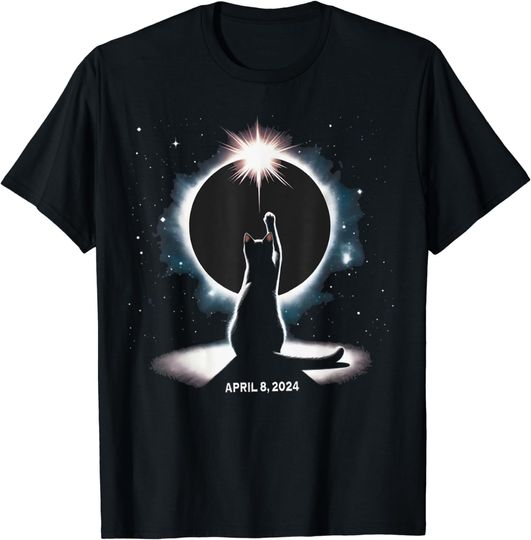 Discover Black Cat Solar Eclipse Astronomy T-Shirt
