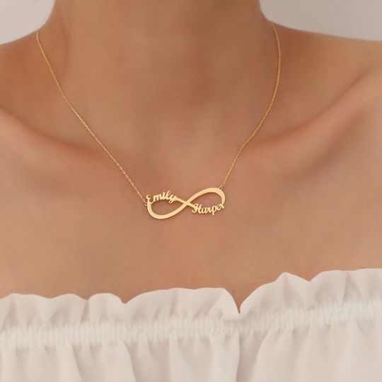 Discover Custom Infinity Name Necklace, Handmade Multiple Name Necklace