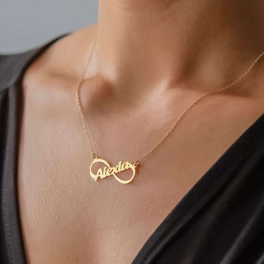 Discover Infinity Name Necklace Custom Jewelry Infinity Necklaces, Mother's Day Gift