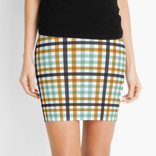 Discover Gingham -  Dew Drop Teal Mini Skirt