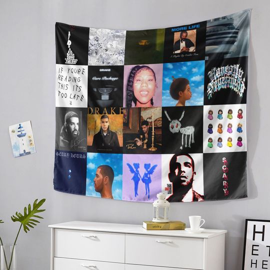 Discover DRAKE Album Tapestry / Cover Art Art For All the Dogs Gift Room