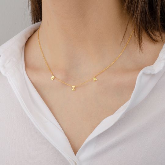 Discover Letter Name Necklace, Initial Necklace, Mother's Day Gift, Bridesmaid Gift, Mother's Day Gift
