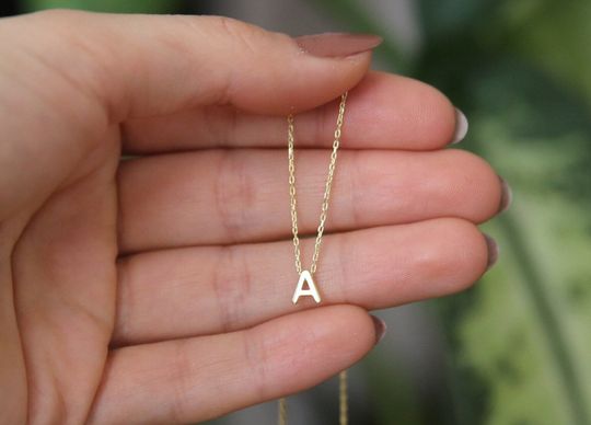 Discover Letter Name Necklace, Initial Necklace, Gifts for Mom, Birthday Gift for her