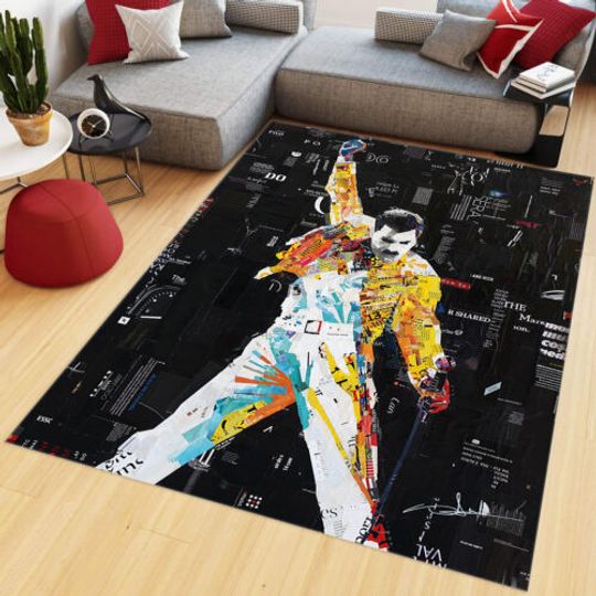 Discover The Queen Music Band Rug - 1960s 1970s Decor