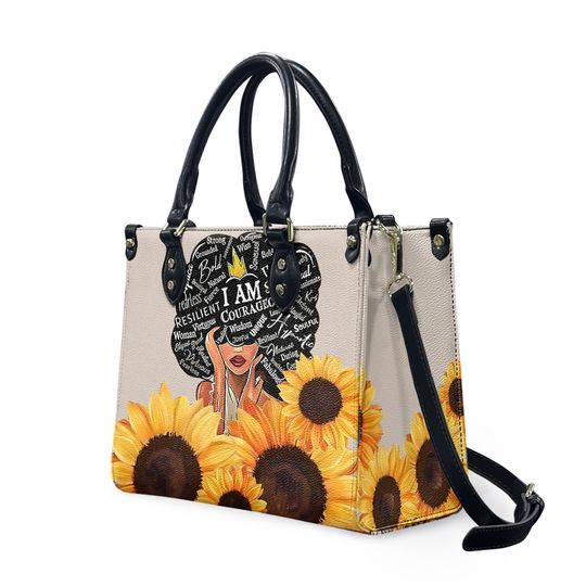 Discover I Am Sunflowers Black Woman Handbag