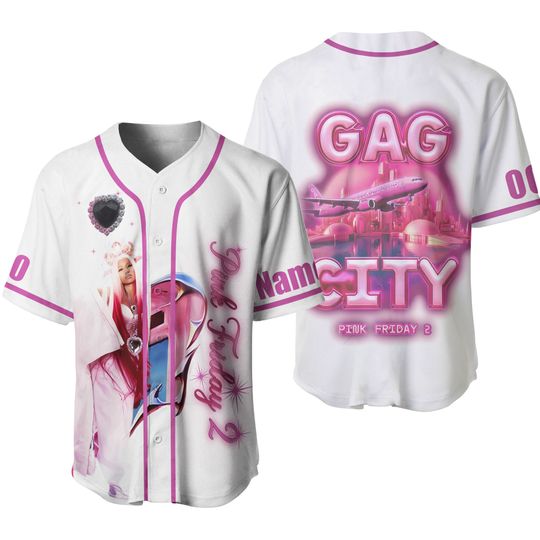 Discover Custom Nicki Minaj Gag City Pink Friday Baseball Jersey