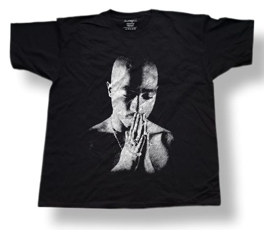 Discover 2Pac Tupac Shakur Praying T-Shirt, Vintage 2Pac Rapper Hip Hop Shirt