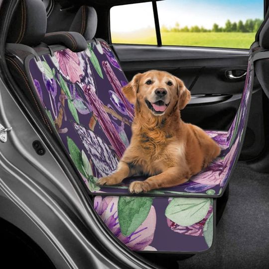 Discover Cottagecore Big Flower Leaves Car Back Seat Pet Mat