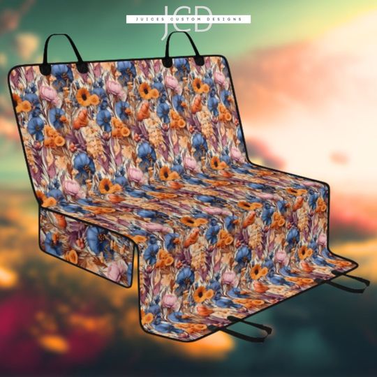 Discover Wildflowers Cottagecore Floral Car Pet Seat Covers, Boho Dog Car Seat Cover