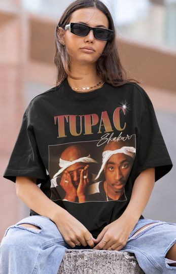 Discover Tupac Shakur 2Pac Hip-Hop Vintage T-Shirt - Rapper Tribute