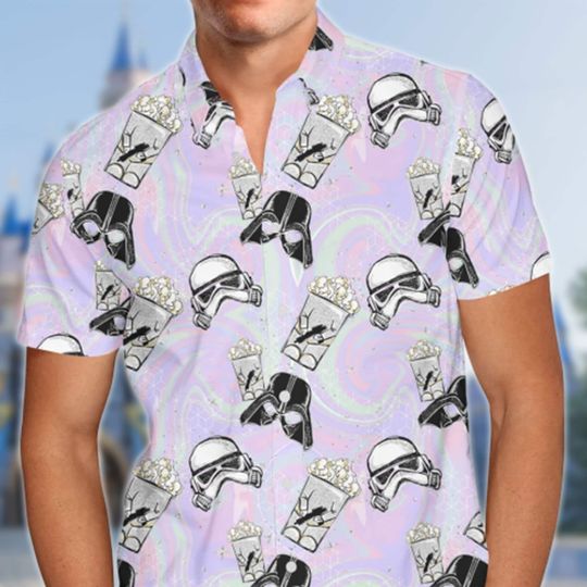 Discover Warrior With Popcorn Aloha Shirt, Space Movie Character Hawaiian Shirt
