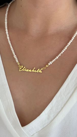 Discover Personalized Tiny Signature Pearl Necklace