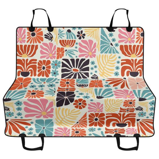 Discover Boho Abstract Wildflowers Car Pet Seat Cover Wild Floral Nature Lover Dog Hammock