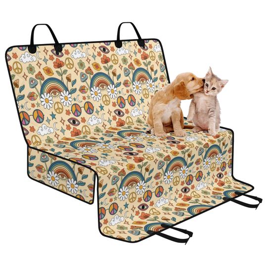 Discover Cute Hippie Dog Back Seat Cover for Car