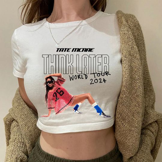 Discover Tate McRae Think Later World Tour 2024 Crop Shirt