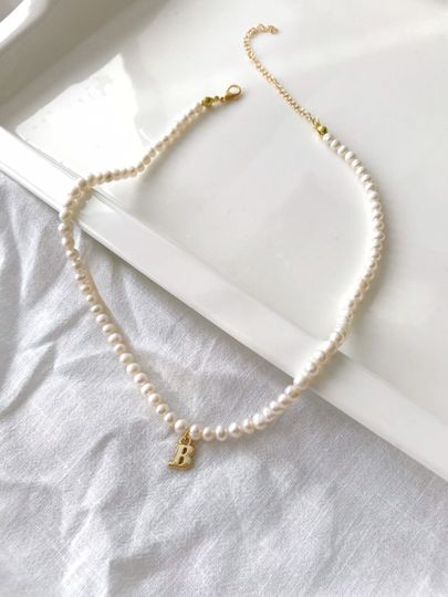 Discover Pearl Necklace, Freshwater Personalized Pearl Necklace, Custom Name Necklace
