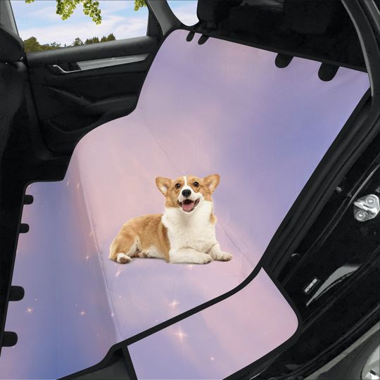 Discover Kawaii Purple Pet Seat Cover, Cute Kawaii Car Back Seat Pet Mat