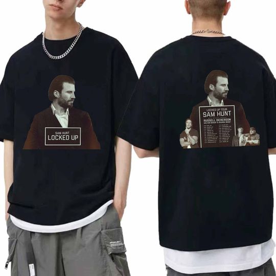 Discover Sam Hunt 2024 Locked Up Music Tour Double Sided Shirt