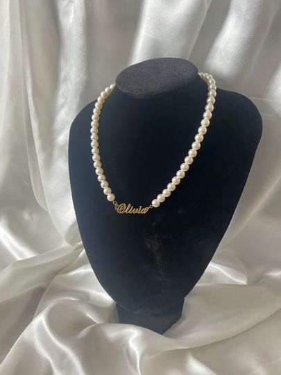 Discover Custom Name Pearl Necklace, Name Pearl Necklace, Personalized Gifts, Mothers Day Gift