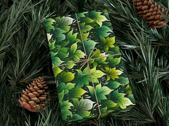 Discover Green Leaf Wrapping Paper Plant Leaves Intricate Texture Ivy Leaves Evergreen